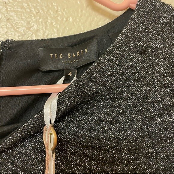 NWT TED BAKER Bell Cuff Metallic Holiday Party Sheath Dress - Picture 10 of 11